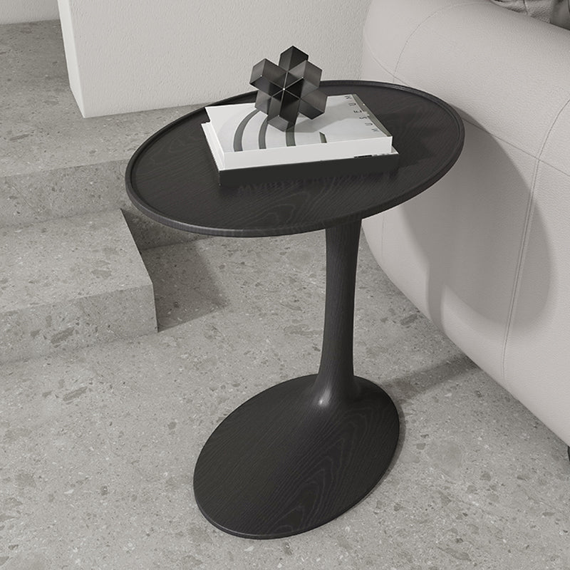 Contemporary C Side Table Slate/Metal Top Oval End Table for Living Room