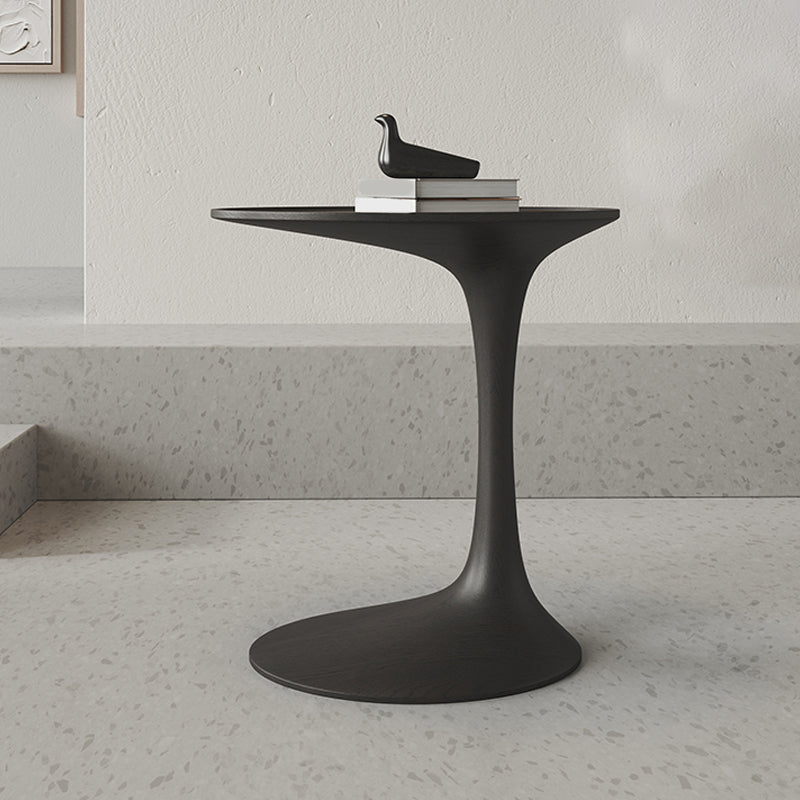 Contemporary C Side Table Slate/Metal Top Oval End Table for Living Room