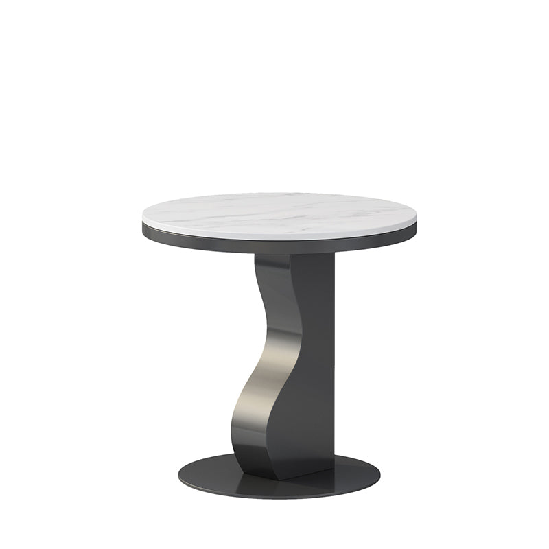 Stone & Iron End Table Dia 19.69" High Round Sofa Side Accent Table