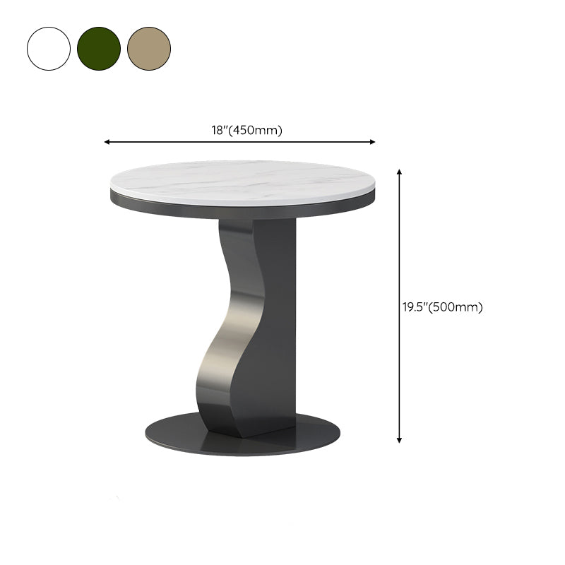 Stone & Iron End Table Dia 19.69" High Round Sofa Side Accent Table