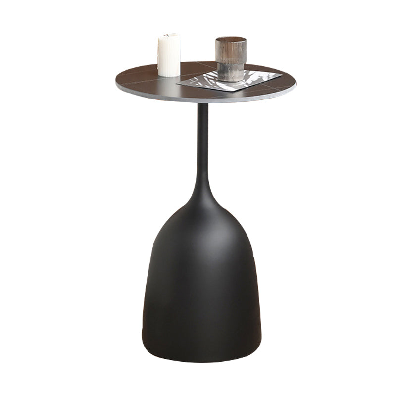 Round Top Side Table Metal 1 Leg Base Living Room End  Side Table