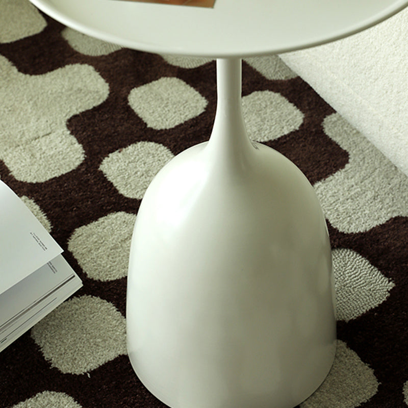 Round Top Side Table Metal 1 Leg Base Living Room End  Side Table