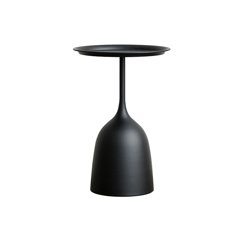 Round Top Side Table Metal 1 Leg Base Living Room End  Side Table