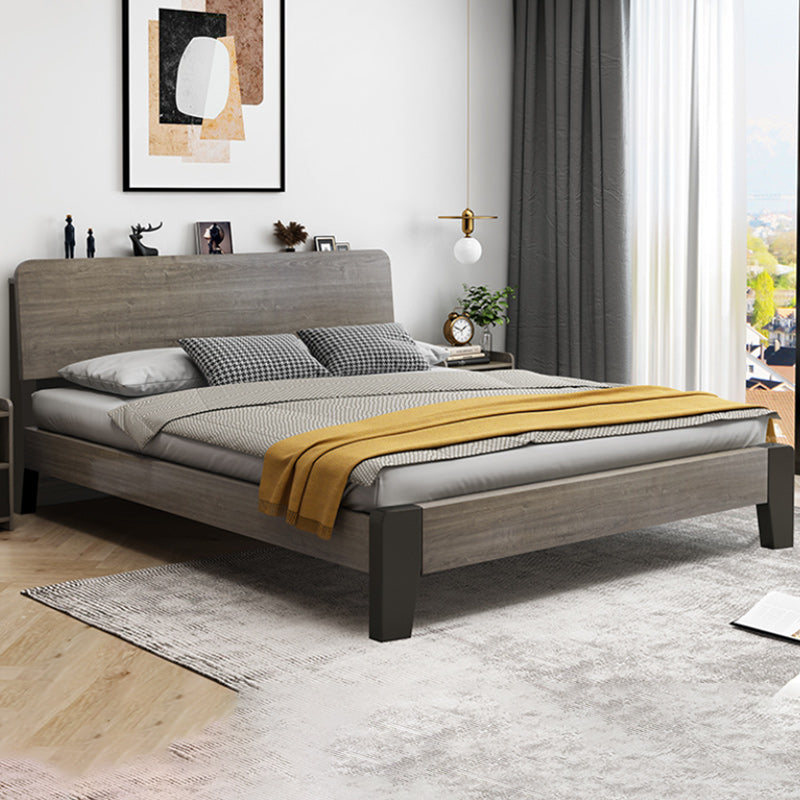 Contemporary Wood Mattress Included with Headboard Rectangular Panel Bed