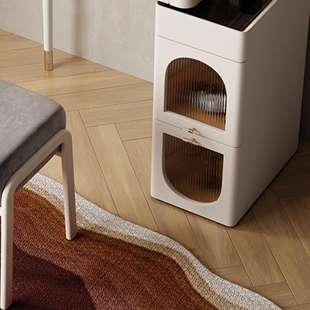 White Make-up Vanity Glass Top Makeup Vanity Desk Table with Drawer