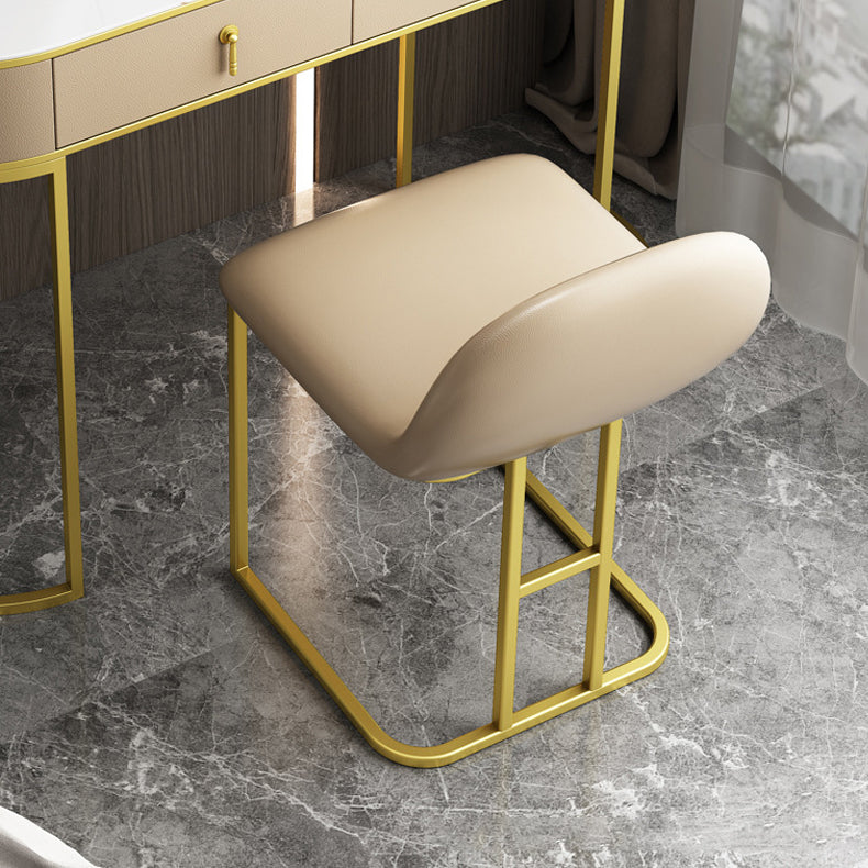 Glam 29.52 " H Slate Top Vanity Stool with Drawers Dressing Table