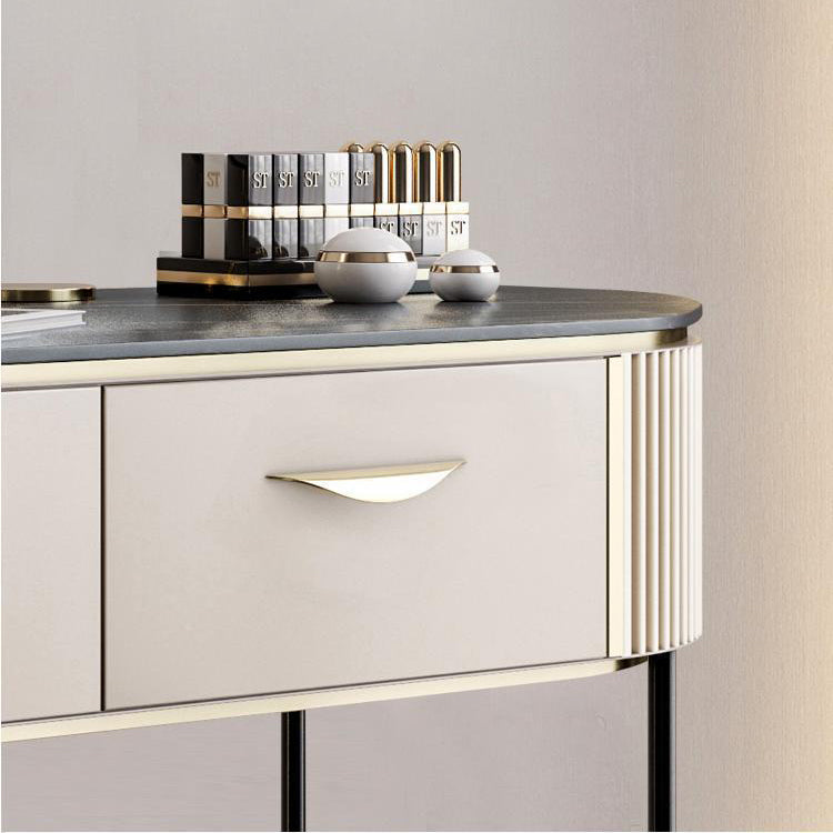 Modern 31.49 " H 2-Drawer Dressing Table Slate Top Vanity Stool
