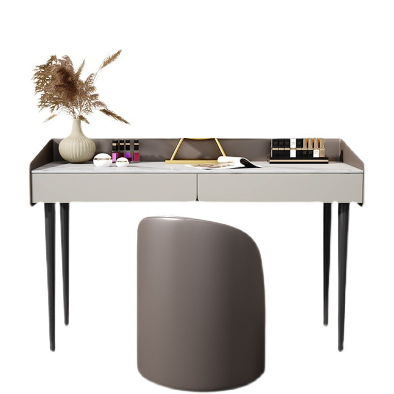 29.52 " Height 2-Drawer Makeup Table Modern Slate Top Vanity Stool