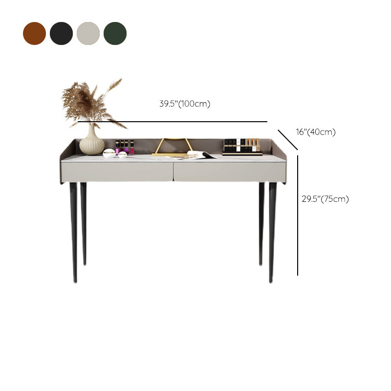29.52 " Height 2-Drawer Makeup Table Modern Slate Top Vanity Stool