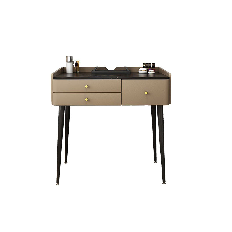 Glam 31.49 " Height Slate Table Top Makeup Vanity Stool with 3 Drawers