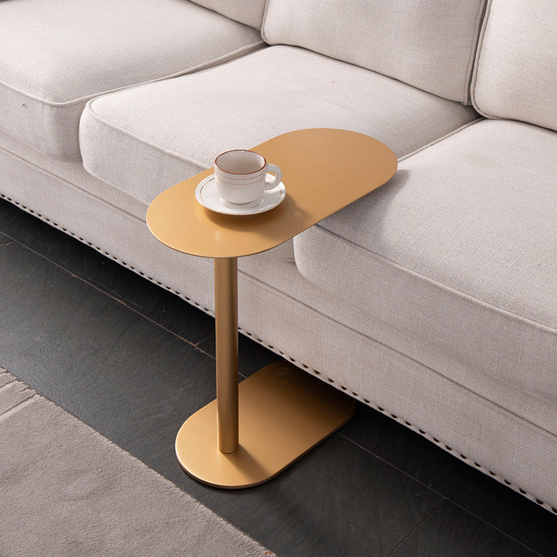 Gold Oval Accent Side Table Mid-Century Metal C Side End Table