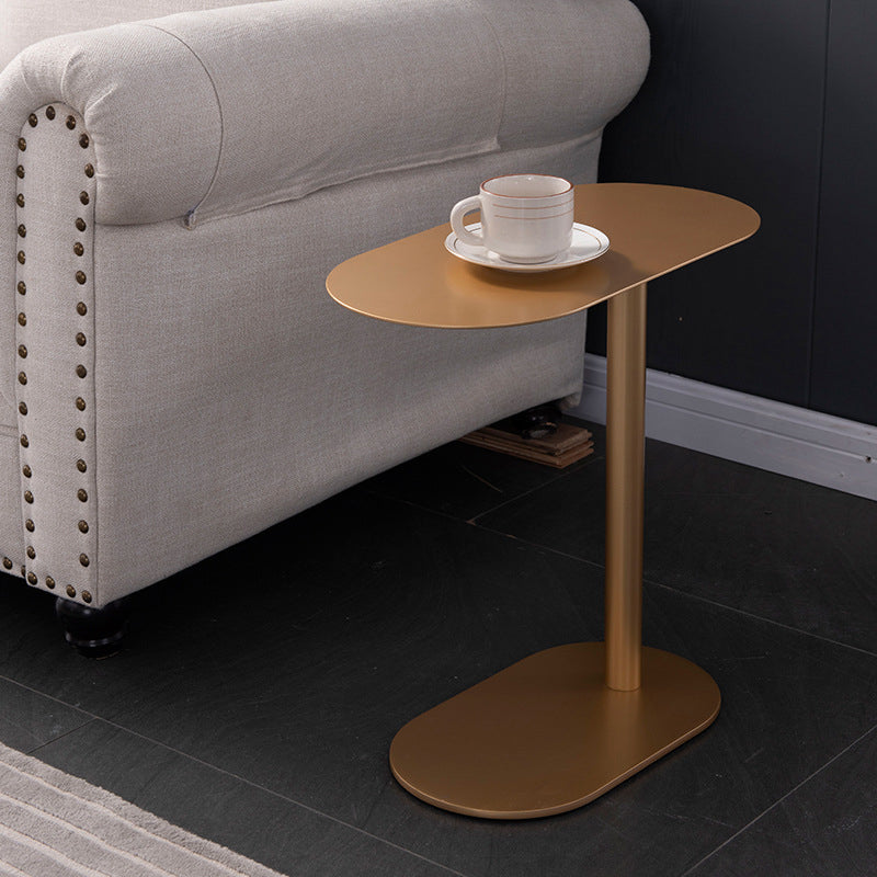 Gold Oval Accent Side Table Mid-Century Metal C Side End Table