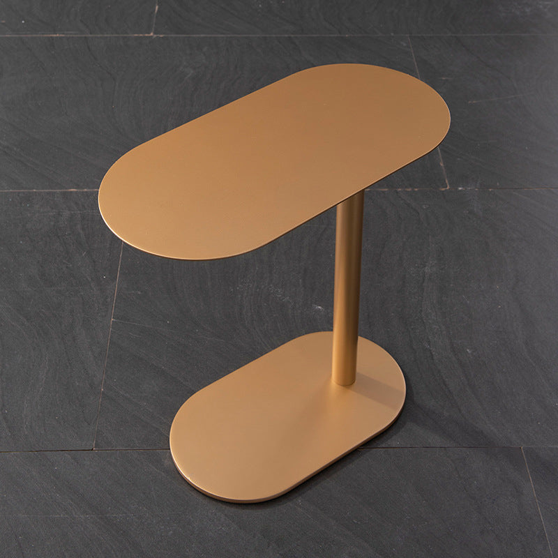 Gold Oval Accent Side Table Mid-Century Metal C Side End Table