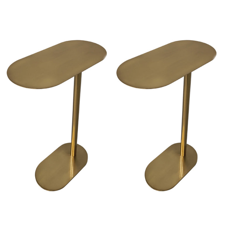 Gold Oval Accent Side Table Mid-Century Metal C Side End Table