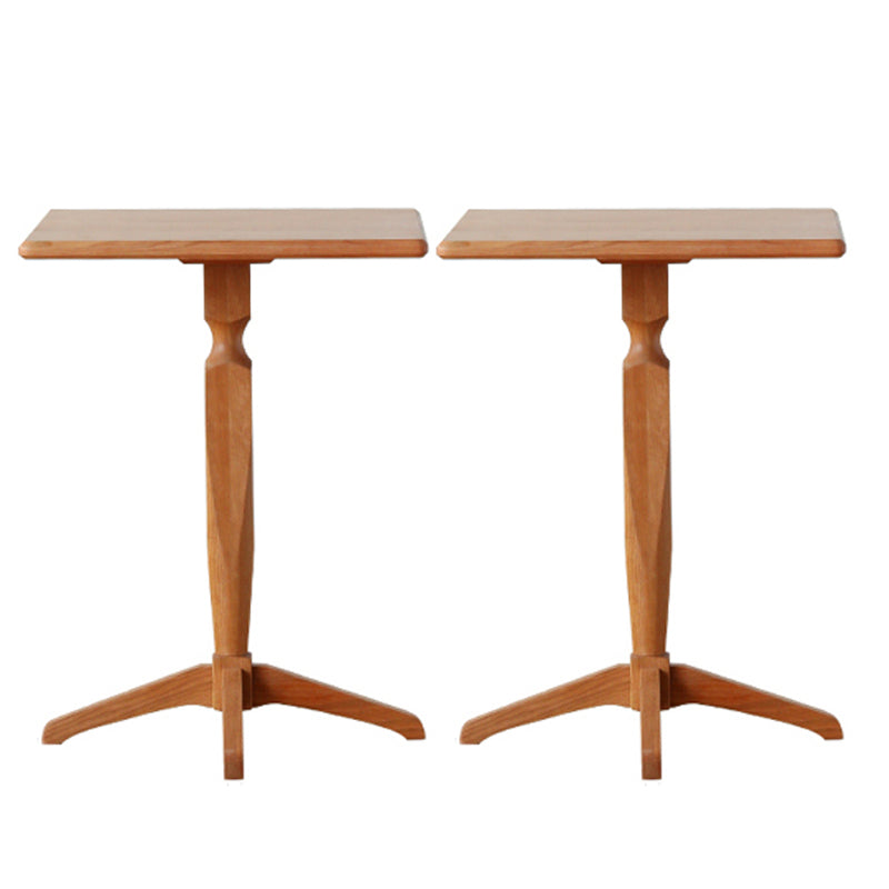Modern Solid Wood End Table Pedestal Corner Table for Living Room