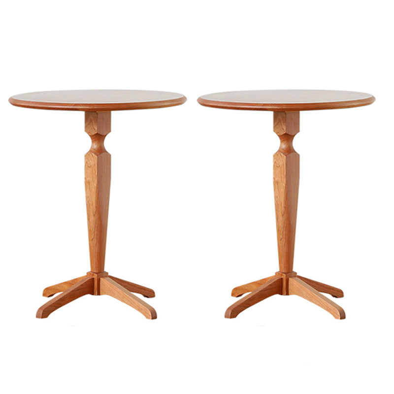 Modern Solid Wood End Table Pedestal Corner Table for Living Room