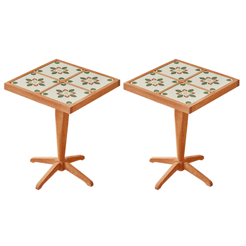 Modern Solid Wood End Table Pedestal Corner Table for Living Room