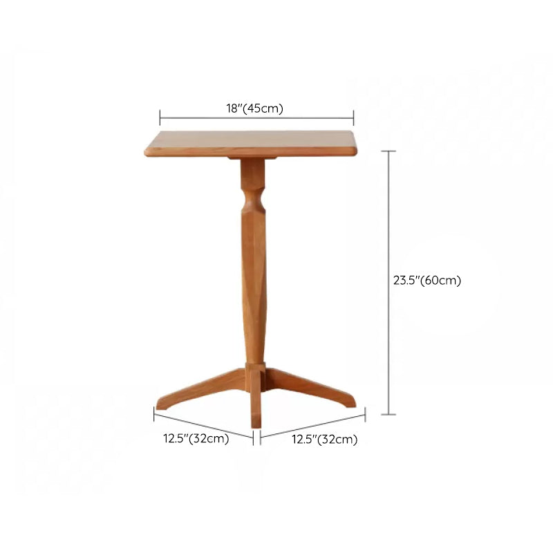 Modern Solid Wood End Table Pedestal Corner Table for Living Room