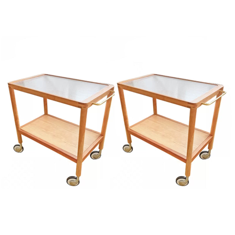 Modern Rectangular End Table Double Tier Corner Table with Storage