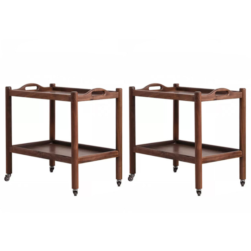 Modern Rectangular End Table Double Tier Corner Table with Storage