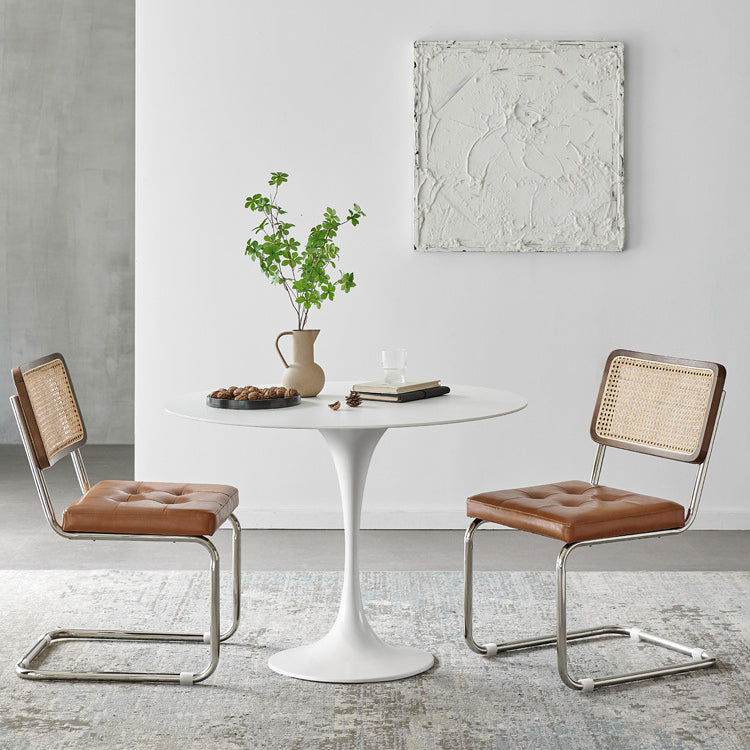 Modern Tulip Pedestal White Dining Table Stone Table for Kitchen