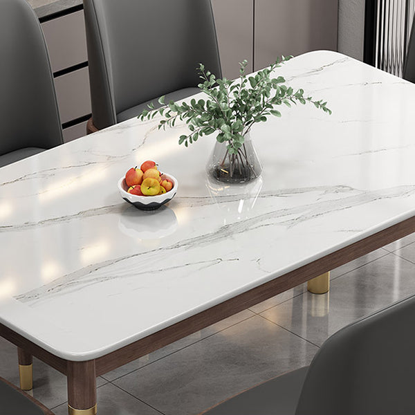 Medieval Modern Stone Dining Table 4 Rubber Legs Table for Dining Room