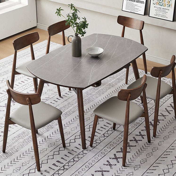 Modern Stone Dining Table 4 Ash Legs Dining Table for Dining Room
