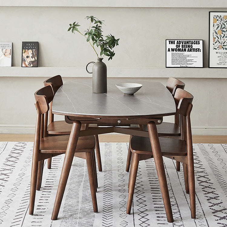 Modern Stone Dining Table 4 Ash Legs Dining Table for Dining Room