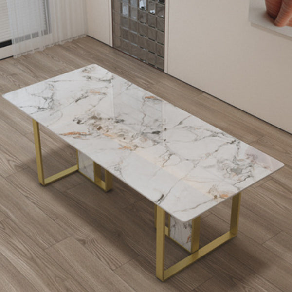 Glam Style Stone Dining Table 4 Legs Dining Table for Dining Room