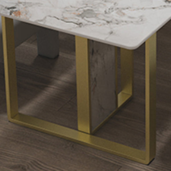 Glam Style Stone Dining Table 4 Legs Dining Table for Dining Room