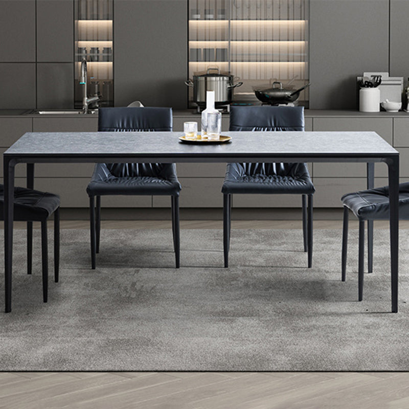 Mid-Century Dining Room Table Rectangle Stone Dinette Table for Home