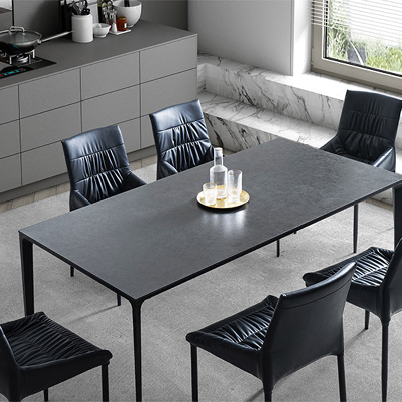 Mid-Century Dining Room Table Rectangle Stone Dinette Table for Home