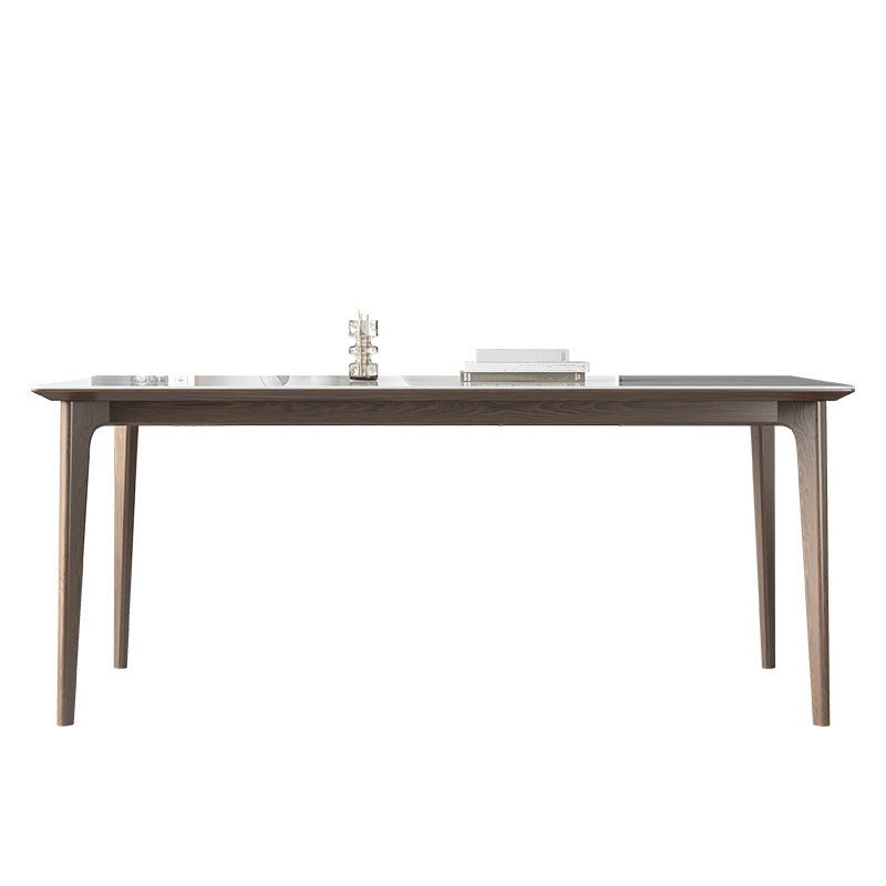 Mid-Century Dining Room Table Rectangle Stone Dinette Table for Dining Room
