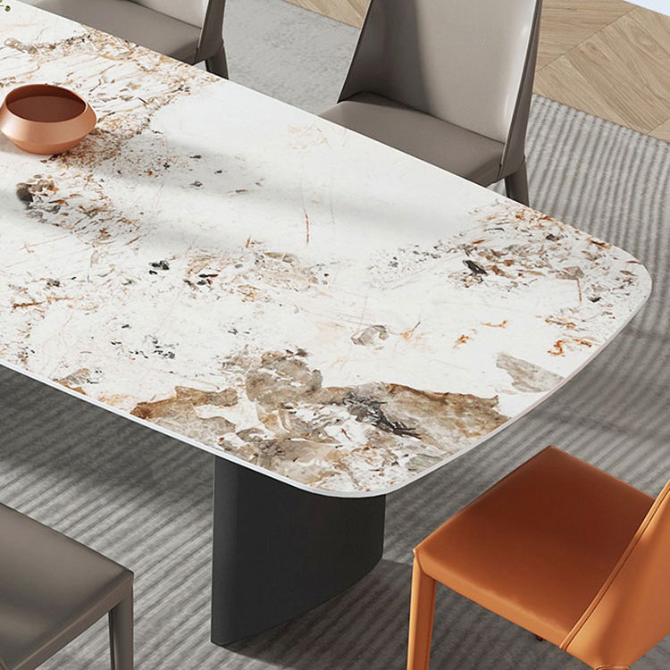 White Stone Dining Table Set 1/2/5/7 Pieces Glam Dinette Set for Kitchen