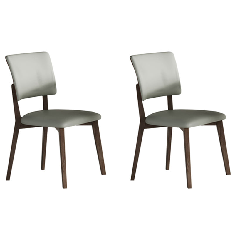 Contemporary Style 1/2/5 Pieces Dining Chairs Set Rectangle Stone Furniture in Gray