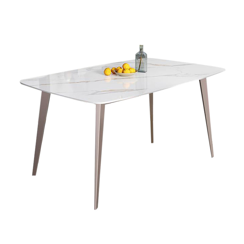 Contemporary Style 1/2/5/7 Pieces Dining Chairs Set Stone Rectangle Furniture in White