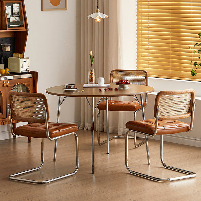 Cherry Wood Modern Dining Table Set 1/2/4 Pieces Brown Dinette Set