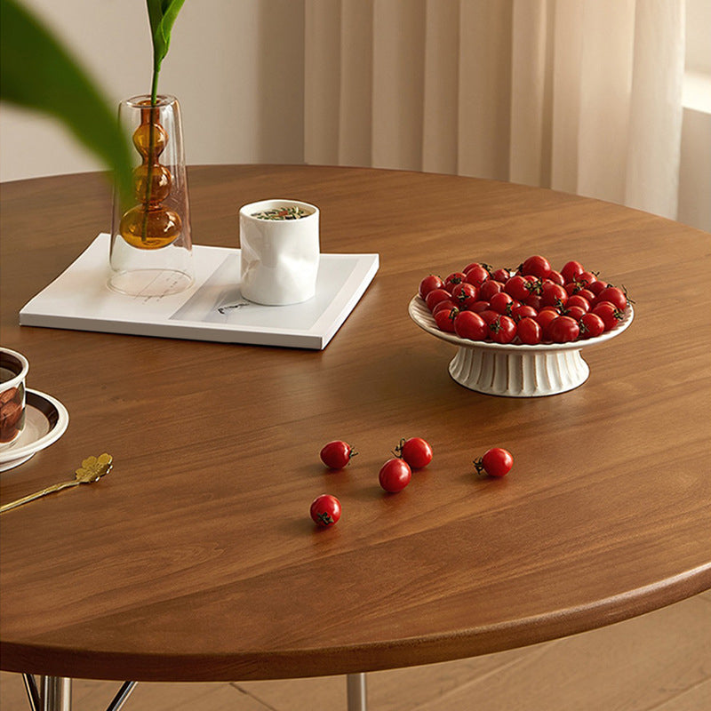 Cherry Wood Modern Dining Table Set 1/2/4 Pieces Brown Dinette Set