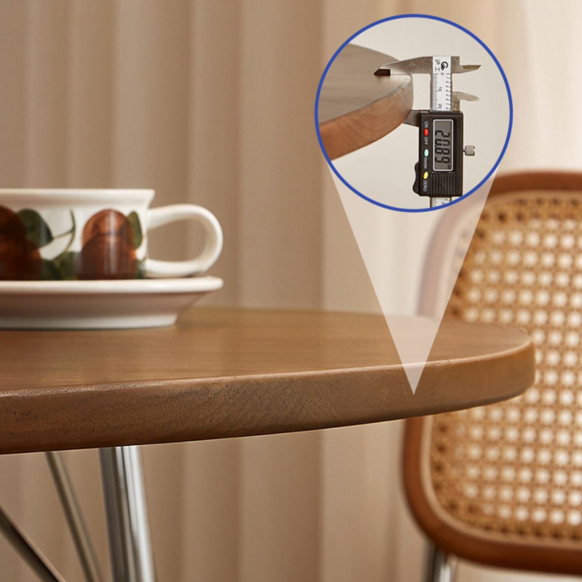 Cherry Wood Modern Dining Table Set 1/2/4 Pieces Brown Dinette Set