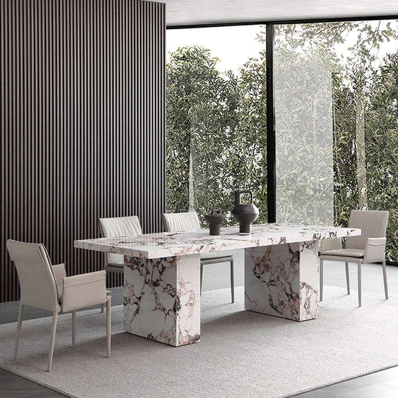 Stone Modern Dining Table Set 1/2/4/5/7 Pieces Dinette Set with Solid Back Chairs