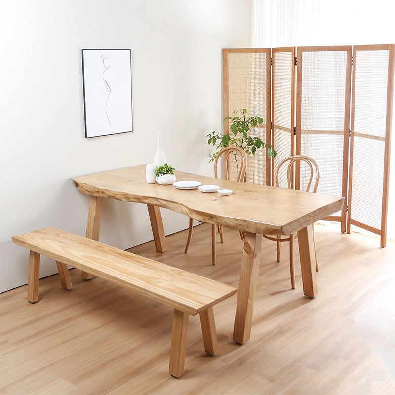 Solid Wood Dining Set 1/4/5/6 Pcs Modern Dinette Set with Natural Frame for Home