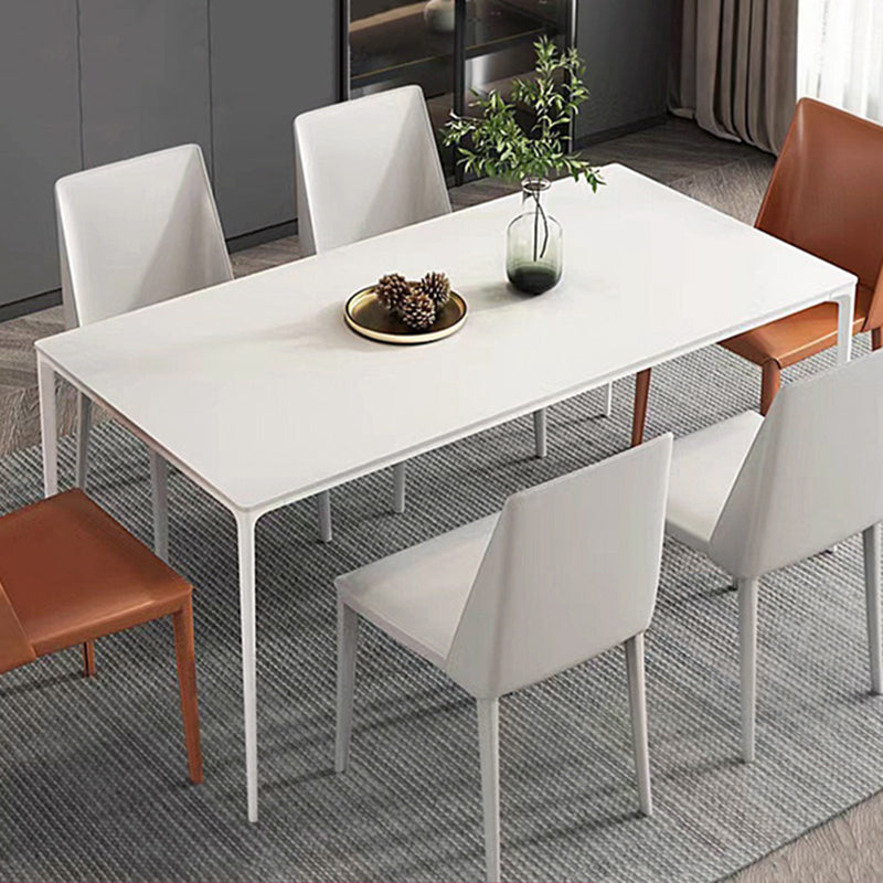 Contemporary 1/2/5/7 Pieces Dining Chairs Set Stone Rectangle Furniture in White