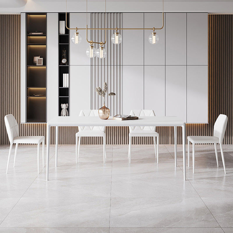 Contemporary 1/2/5/7 Pieces Dining Chairs Set Stone Rectangle Furniture in White