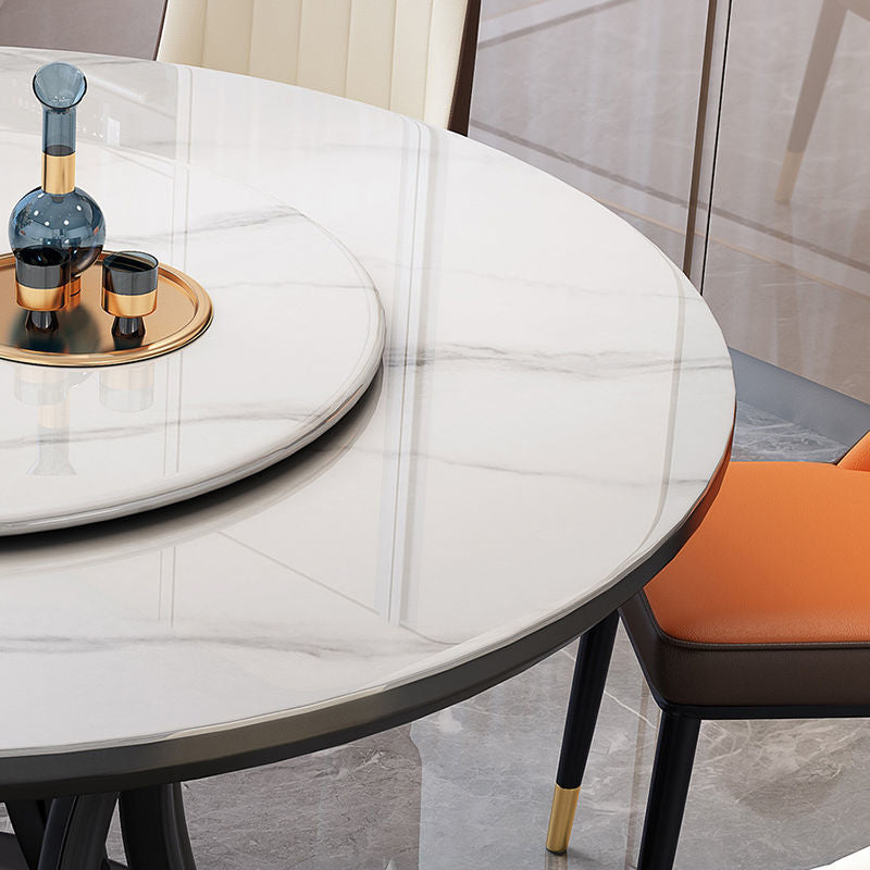 Modern Style Dining Table Round Dining Table with Turntable for Kitchen