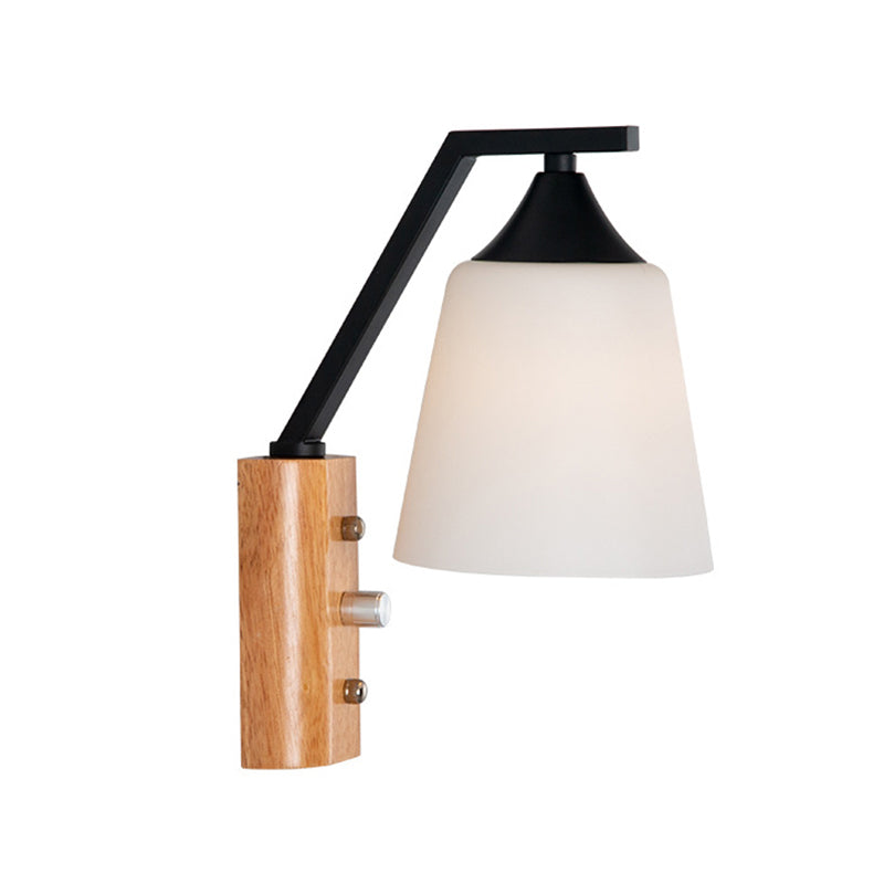 Modernist Wall Sconce Tapered Glass Sconce Lighting for Bedroom