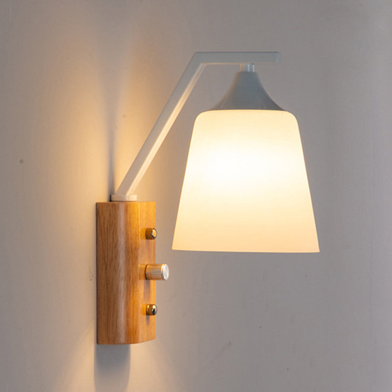 Modernist Wall Sconce Tapered Glass Sconce Lighting for Bedroom