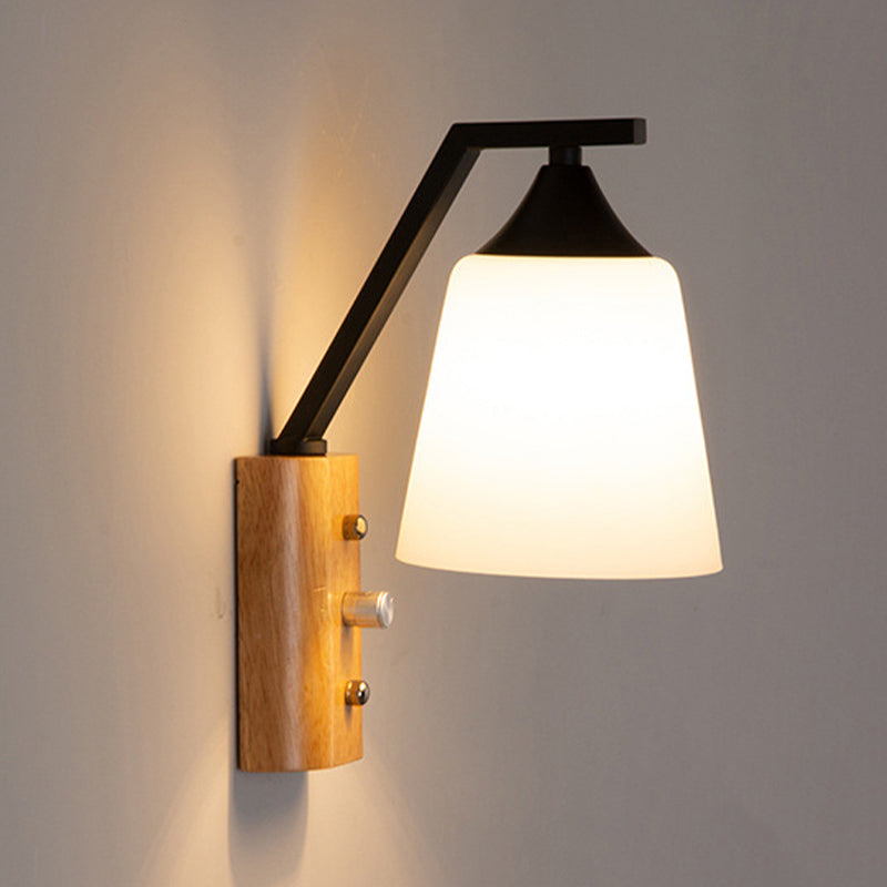 Modernist Wall Sconce Tapered Glass Sconce Lighting for Bedroom