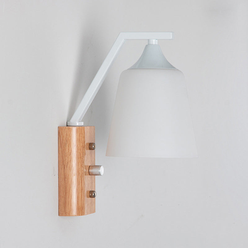 Modernist Wall Sconce Tapered Glass Sconce Lighting for Bedroom