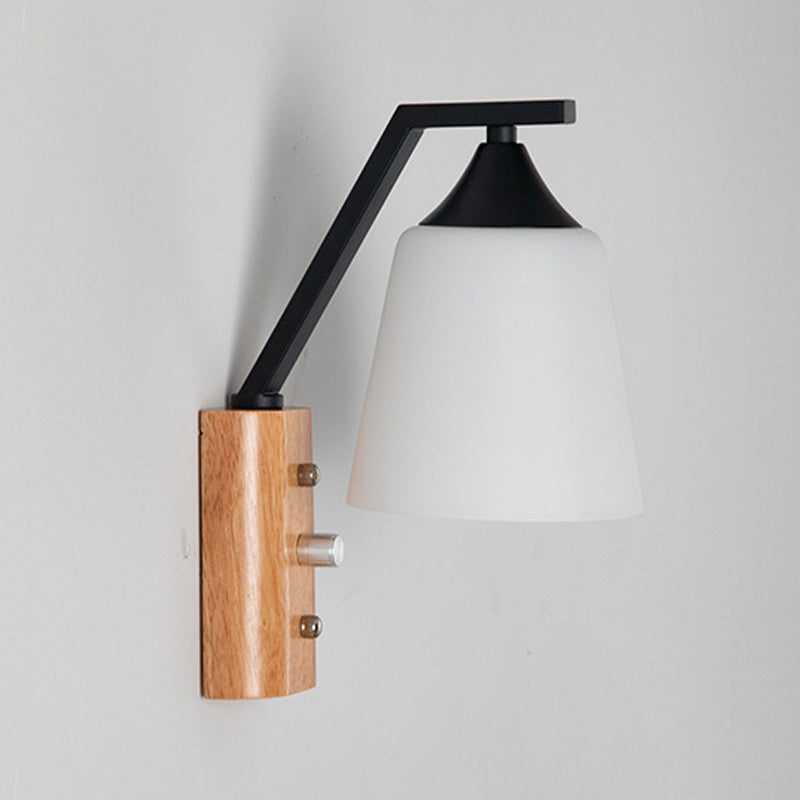Modernist Wall Sconce Tapered Glass Sconce Lighting for Bedroom