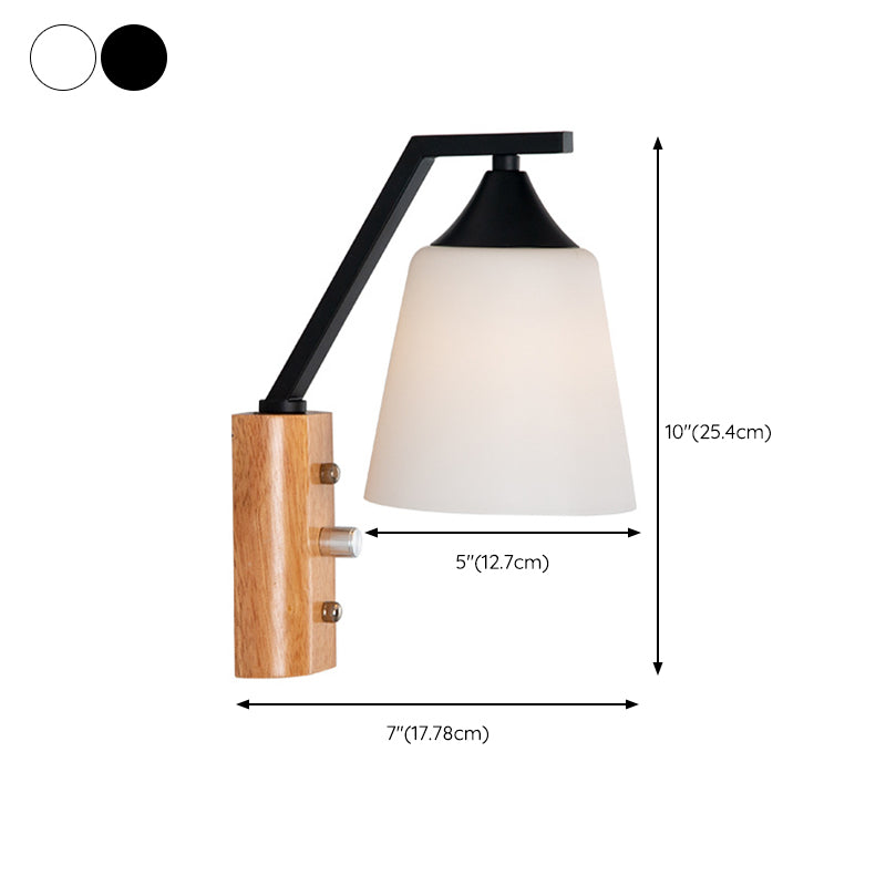 Modernist Wall Sconce Tapered Glass Sconce Lighting for Bedroom